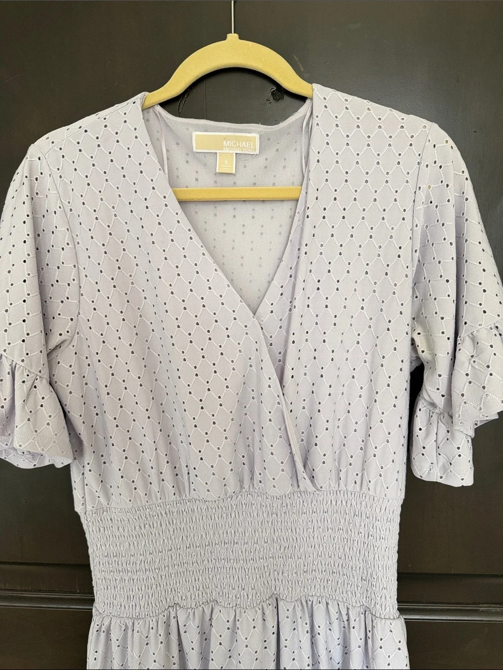 Michael Kors Lavender Eyelet Ruffle Dress in Light Lavender Size Small